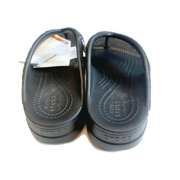 CROCS Sloane Glitter Wedge Flip Flops Womens Size 7 Lightweight Slip On Sandals - Picture 7 of 9